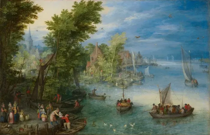 Framed Print : River Landscape, 1607. Creator: Jan Brueghel the Elder