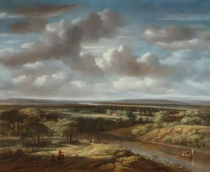 Framed Print : River Landscape, 1676. Creator: Philip Koninck Framed Print : River Landscape, 1676. Creator: Philip Koninck