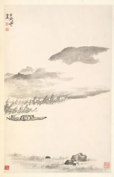 Framed Print : River Landscape, 1788. Creator: Min Zhen (Chinese, 1730-after 1788) Framed Print : River Landscape, 1788. Creator: Min Zhen (Chinese, 1730-after 1788)