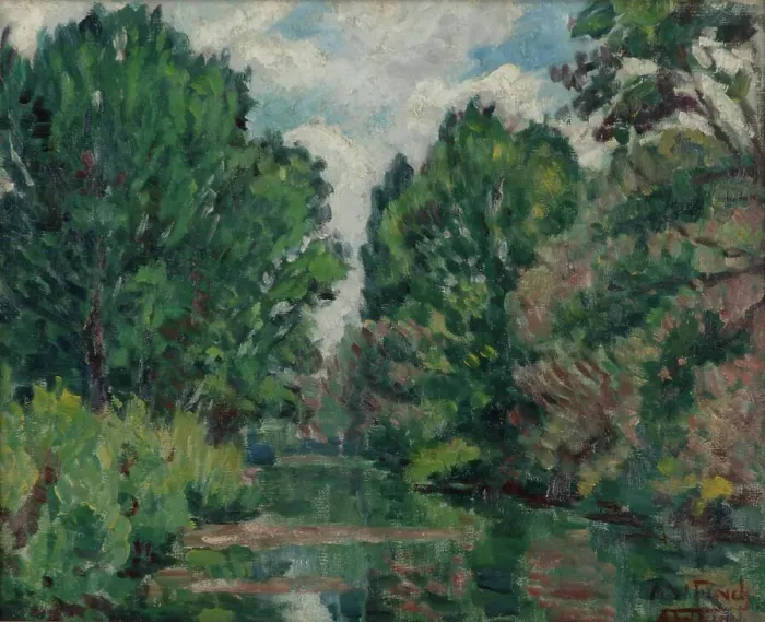 Framed Print : River Landscape, 1910-1929. Creator: Alfred William Finch Framed Print : River Landscape, 1910-1929. Creator: Alfred William Finch