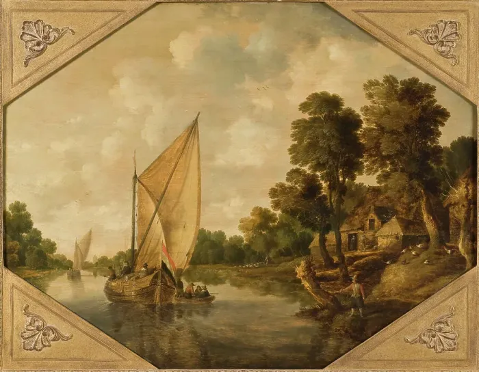 Framed Print : River Landscape. Creator: Bonaventura Peeters I Framed Print : River Landscape. Creator: Bonaventura Peeters I