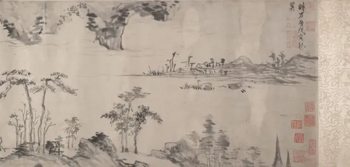 Framed Print : River Landscape, dated 1578. Creator: Xiang Yuanbian Framed Print : River Landscape, dated 1578. Creator: Xiang Yuanbian