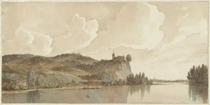 Framed Print : River landscape near Chokier on the Maas, 1820-1872. Creator: Hendrik Abraham Klinkhamer Framed Print : River landscape near Chokier on the Maas, 1820-1872. Creator: Hendrik Abraham Klinkhamer