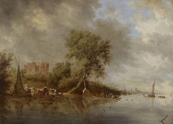 River Landscape with the Ruins of the Castle of Egmond, 1641. Creator: Ruisdael