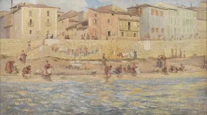 Framed Print : The River Liri. Italy, 1883. Creator: Theodor Esbern Philipsen Framed Print : The River Liri. Italy, 1883. Creator: Theodor Esbern Philipsen