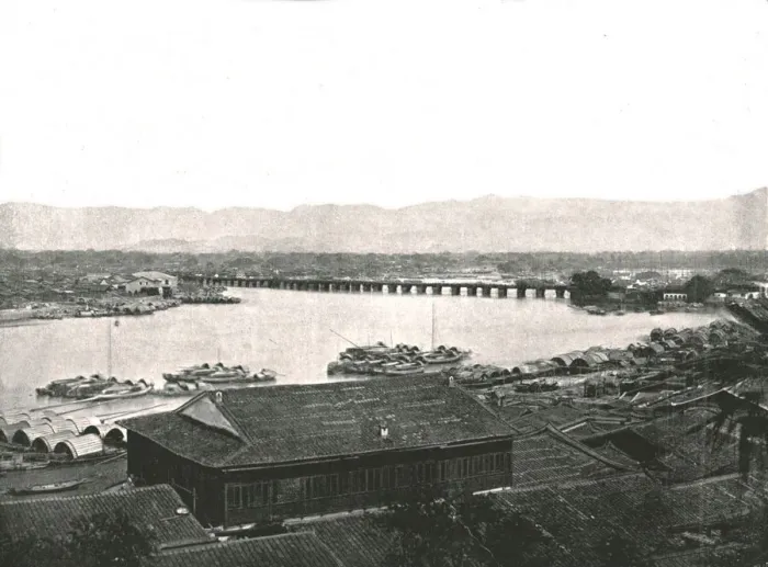 Framed Print : The River Min and the Great Bridge, Foochow, China, 1895. Creator: W &s Ltd Framed Print : The River Min and the Great Bridge, Foochow, China, 1895. Creator: W &s Ltd