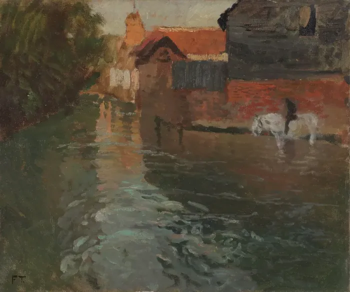 Framed Print : River in northern France, probably 1898. Creator: Frits Thaulow Framed Print : River in northern France, probably 1898. Creator: Frits Thaulow