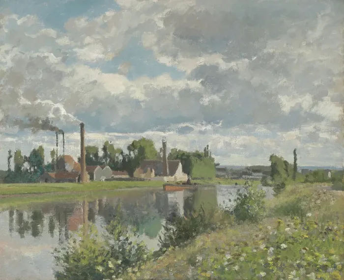 Framed Print : The River Oise Near Pontoise, 1873. Creator: Camille Pissarro Framed Print : The River Oise Near Pontoise, 1873. Creator: Camille Pissarro