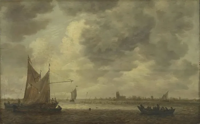 Framed Print : The River Oude Maas near Dordrecht, between 1620 and 1656. Creator: Jan van Goyen