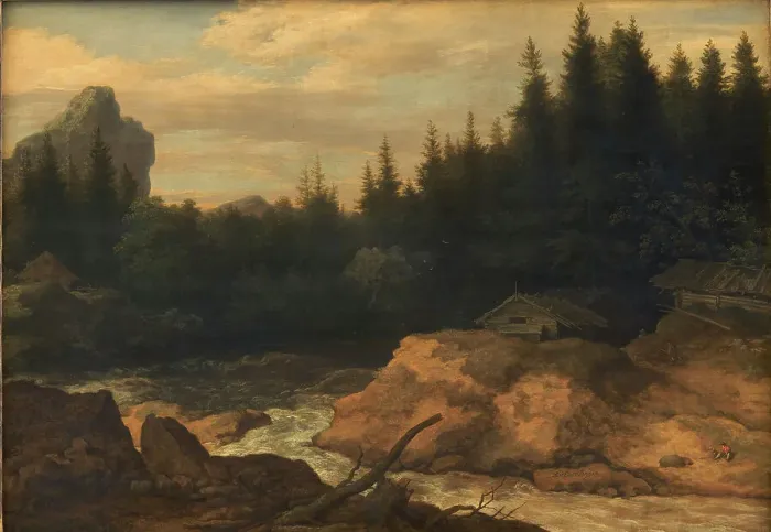 Framed Print : The River in the Pine Forest, 1636-1675. Creator: Allart van Everdingen Framed Print : The River in the Pine Forest, 1636-1675. Creator: Allart van Everdingen