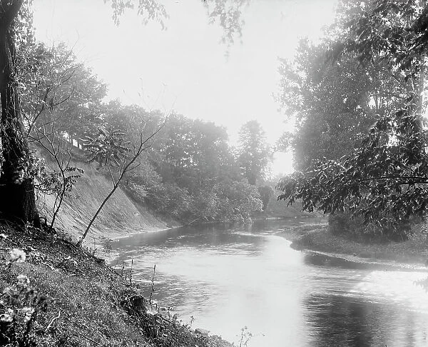River, probably the Huron River, Ypsilanti, Michigan, between 1900 and 1910. Creator: Unknown