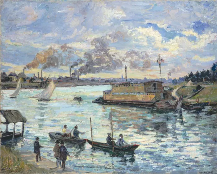 Framed Print : River Scene, 1890. Artist: Guillaumin, Jean-Baptiste Armand (1841-1927) Framed Print : River Scene, 1890. Artist: Guillaumin, Jean-Baptiste Armand (1841-1927)