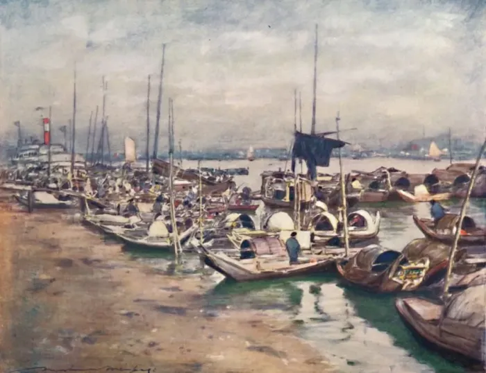 Framed Print : A River Scene, 1903. Artist: Mortimer L Menpes Framed Print : A River Scene, 1903. Artist: Mortimer L Menpes