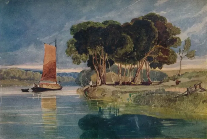 Framed Print : A River Scene, c1800-1842, (1924). Artist: John Sell Cotman Framed Print : A River Scene, c1800-1842, (1924). Artist: John Sell Cotman