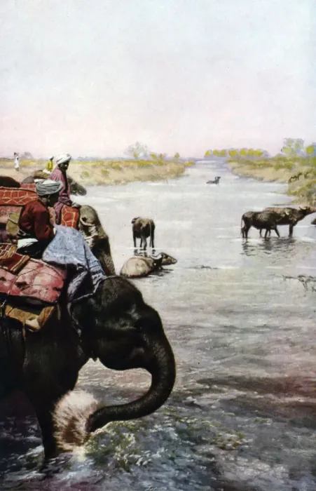 Framed Print : River scene, Central India, c1930s. Artist: Edward E Long Framed Print : River scene, Central India, c1930s. Artist: Edward E Long