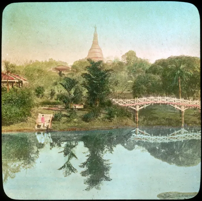 Framed Print : River scene, India, late 19th or early 20th century Framed Print : River scene, India, late 19th or early 20th century
