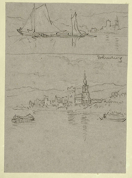 Two River Scenes, n.d. Creator: William Alfred Delamotte
