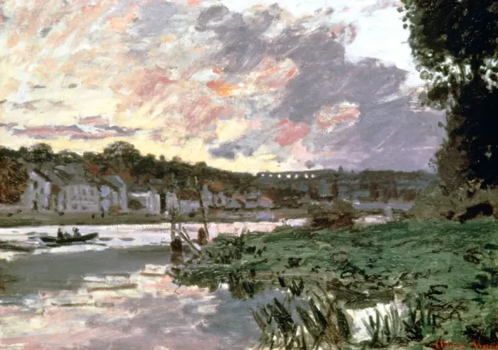 Framed Print : River Seine at Bougival, c1870. Artist: Claude Monet Framed Print : River Seine at Bougival, c1870. Artist: Claude Monet