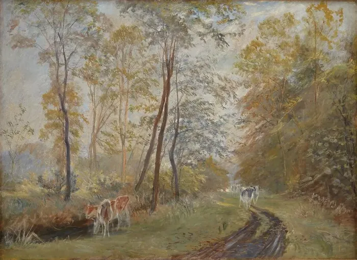 Framed Print : The River Sorteaa near Mejlgaard Manor, Jutland, 1894. Creator: Theodor Esbern Philipsen Framed Print : The River Sorteaa near Mejlgaard Manor, Jutland, 1894. Creator: Theodor Esbern Philipsen