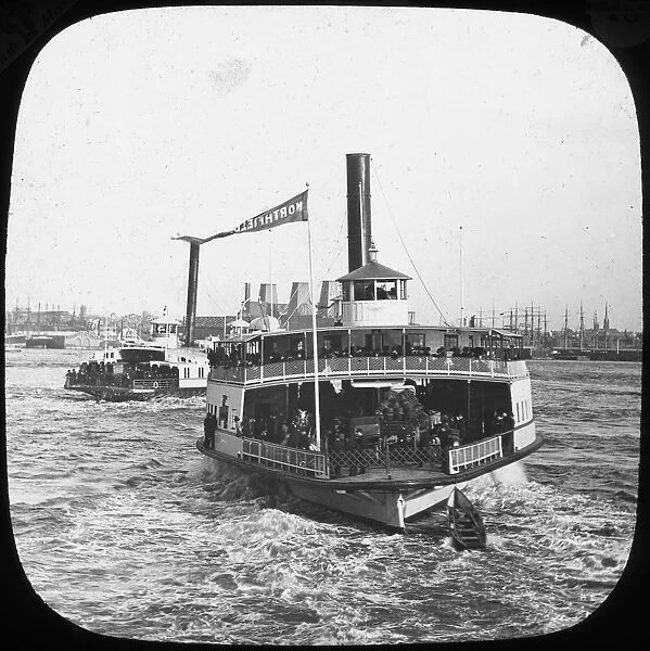 River steamer, USA, late 19th or early 20th century