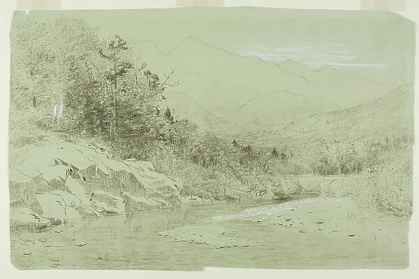 River Stream with Mountains in the Distance, 1856 / 92. Creator: Alexander Helwig Wyant