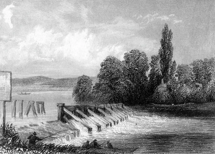 Framed Print : The River Thames at Teddington, London, 19th century