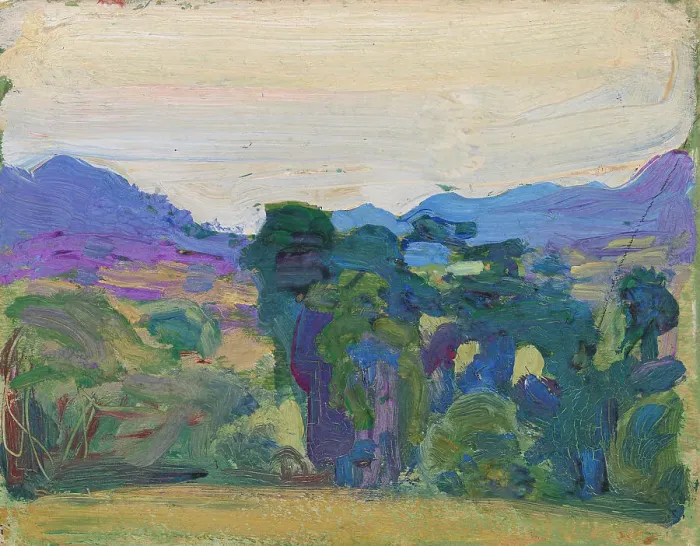 Framed Print : River Valley, 1909. Creator: Akseli Gallen-Kallela Framed Print : River Valley, 1909. Creator: Akseli Gallen-Kallela