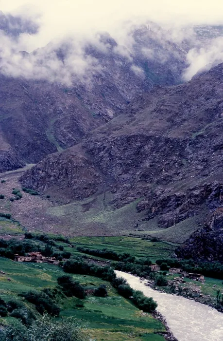 Framed Print : River valley, Ladakh, India, 1988. Creator: Amanda Waite Framed Print : River valley, Ladakh, India, 1988. Creator: Amanda Waite