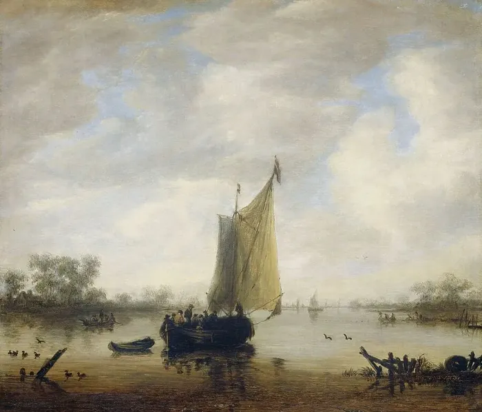 Framed Print : River View, 1650-1675. Creator: Jeronymus van Diest Framed Print : River View, 1650-1675. Creator: Jeronymus van Diest
