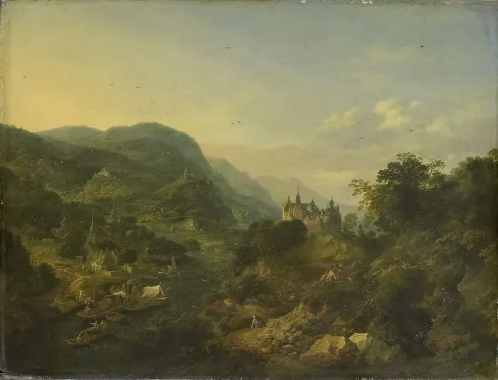 Framed Print : River View, 1680-1700. Creator: Jan Griffier Framed Print : River View, 1680-1700. Creator: Jan Griffier