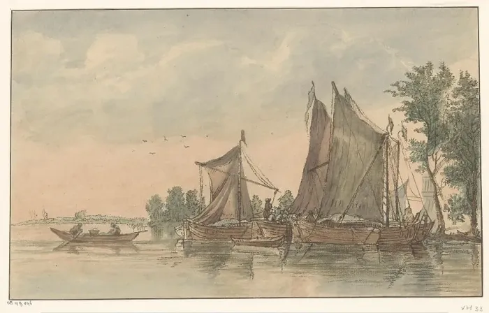 Framed Print : River view, 1795-1821. Creator: C. Dietrich Framed Print : River view, 1795-1821. Creator: C. Dietrich
