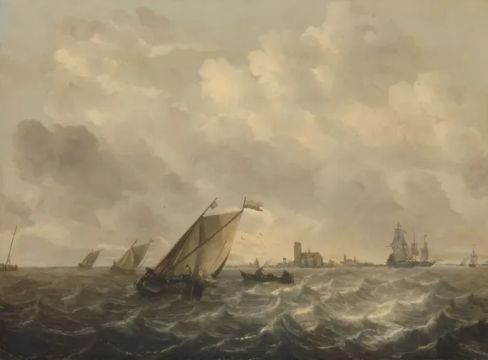 Framed Print : River View, c.1643-c.1650. Creator: Abraham van Beyeren Framed Print : River View, c.1643-c.1650. Creator: Abraham van Beyeren