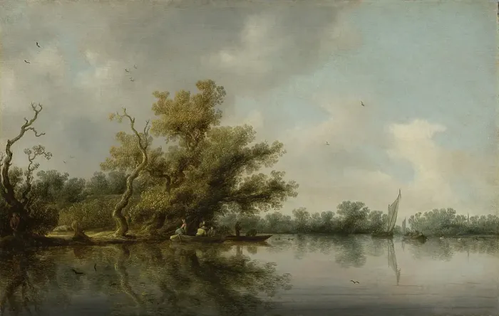 Framed Print : Riverbank with Old Trees. Creator: Salomon Ruysdael Framed Print : Riverbank with Old Trees. Creator: Salomon Ruysdael