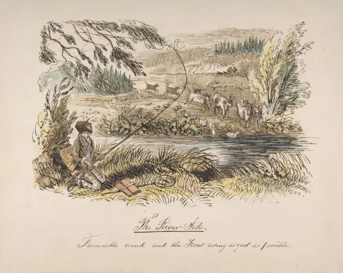 Framed Print : The Riverside, Favourable Wind and the Trout Rising as Fast as Possible, 1830-64 Framed Print : The Riverside, Favourable Wind and the Trout Rising as Fast as Possible, 1830-64