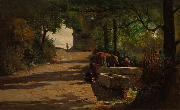 Well at the Side of a Road, 1860s. Creator: Adolphe Appian (French, 1818-1898)