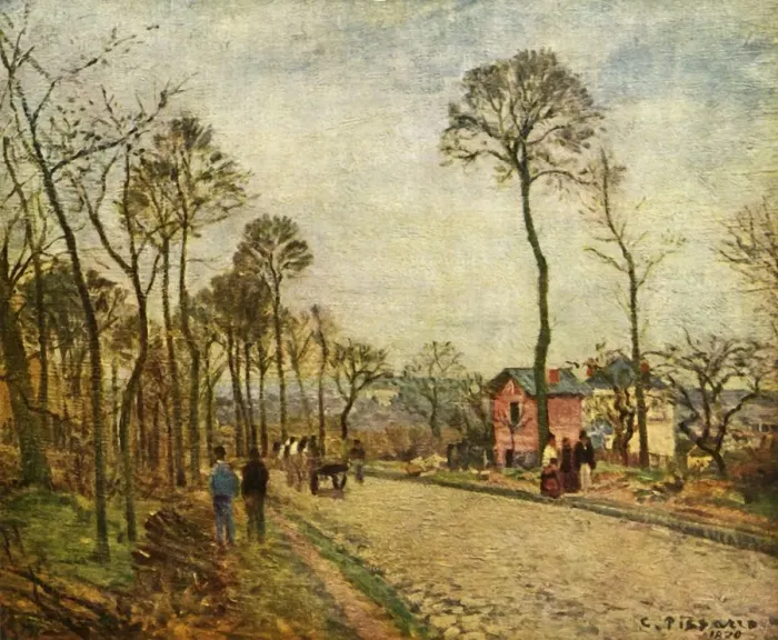 Framed Print : The Road, 1870, (1939). Creator: Camille Pissarro Framed Print : The Road, 1870, (1939). Creator: Camille Pissarro