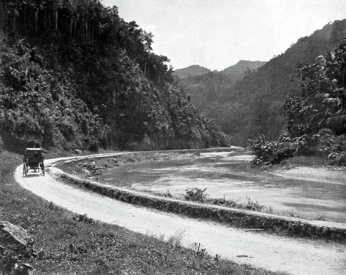 Framed Print : Road to Bog Walk, Jamaica, c1905. Artist: Adolphe Duperly & Son Framed Print : Road to Bog Walk, Jamaica, c1905. Artist: Adolphe Duperly & Son