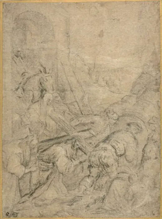 Framed Print : Road to Cavalry, c.1585. Creator: Leandro Bassano Framed Print : Road to Cavalry, c.1585. Creator: Leandro Bassano