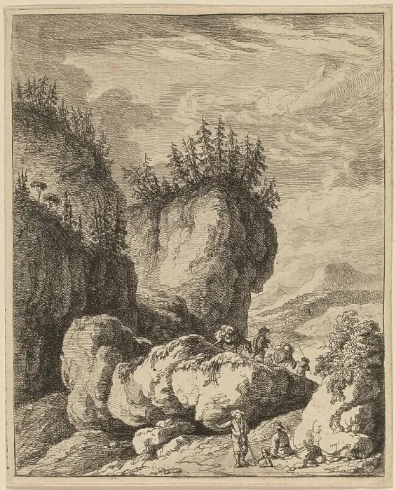 Framed Print : The Road Crossing Mount Praco, from Ricci to Genoa, c. 1764. Creator: Franz Edmund Weirotter Framed Print : The Road Crossing Mount Praco, from Ricci to Genoa, c. 1764. Creator: Franz Edmund Weirotter