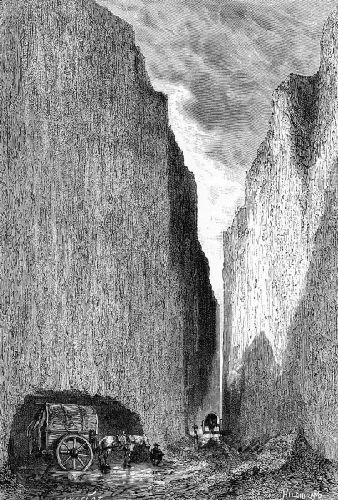 Framed Print : Road cut through the Yellow Earth, China, c1890. Artist: Hildibrand Framed Print : Road cut through the Yellow Earth, China, c1890. Artist: Hildibrand