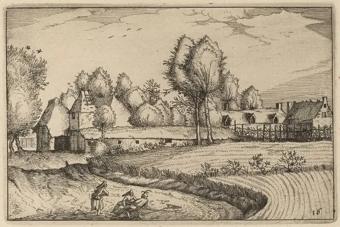 Framed Print : Road along a Field, published 1612. Creator: Claes Jansz Visscher Framed Print : Road along a Field, published 1612. Creator: Claes Jansz Visscher