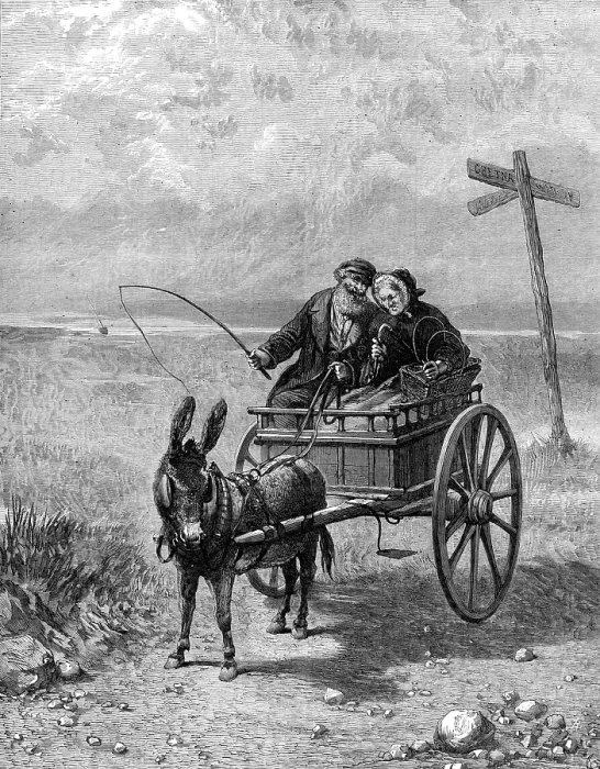 Framed Print : The Road to Gretna, by J. Morgan, from the exhibition at the French Gallery, Pall-Mall, 1874. Creator: Unknown Framed Print : The Road to Gretna, by J. Morgan, from the exhibition at the French Gallery, Pall-Mall, 1874. Creator: Unknown