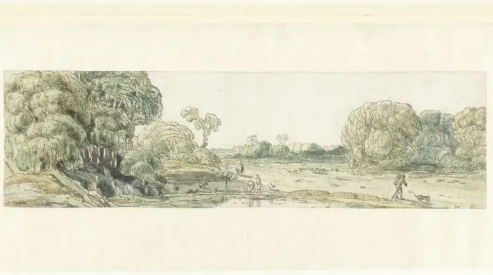 Framed Print : Road between groups of trees, 1603-1641. Creator: Jan van de Velde II Framed Print : Road between groups of trees, 1603-1641. Creator: Jan van de Velde II