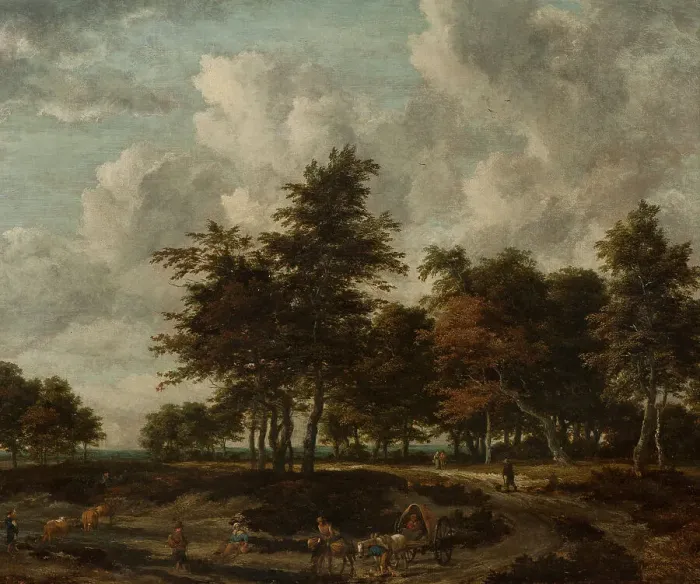 Framed Print : Road through a Grove. Creator: Jacob van Ruisdael Framed Print : Road through a Grove. Creator: Jacob van Ruisdael