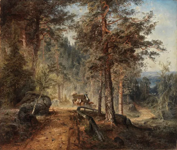 Framed Print : Road in Hame (A Hot Summer Day), 1860. Creator: Holmberg, Werner (1830-1860) Framed Print : Road in Hame (A Hot Summer Day), 1860. Creator: Holmberg, Werner (1830-1860)
