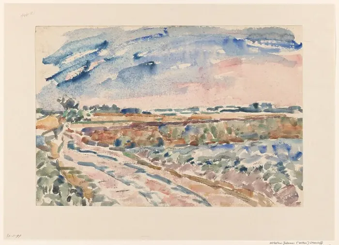 Framed Print : Road through landscape, 1873-1932. Creator: Willem Steenhoff Framed Print : Road through landscape, 1873-1932. Creator: Willem Steenhoff
