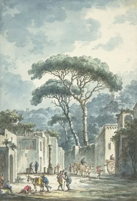 Framed Print : Road Leading to the Grotto of Posillipo, 18th century. Creator: Claude Louis Chatelet Framed Print : Road Leading to the Grotto of Posillipo, 18th century. Creator: Claude Louis Chatelet