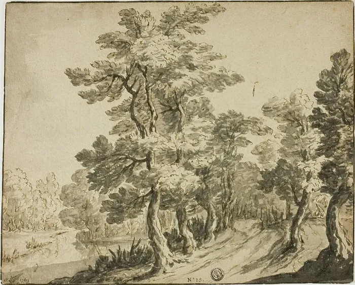 Framed Print : Road through Leafy Trees near Stream, n.d. Creator: Zacharias Blijhooft Framed Print : Road through Leafy Trees near Stream, n.d. Creator: Zacharias Blijhooft