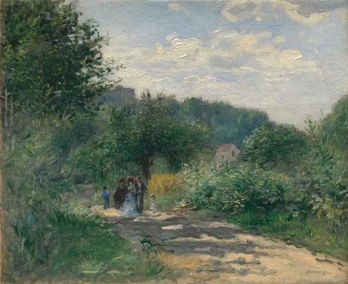Framed Print : A Road in Louveciennes, ca. 1870. Creator: Pierre-Auguste Renoir Framed Print : A Road in Louveciennes, ca. 1870. Creator: Pierre-Auguste Renoir