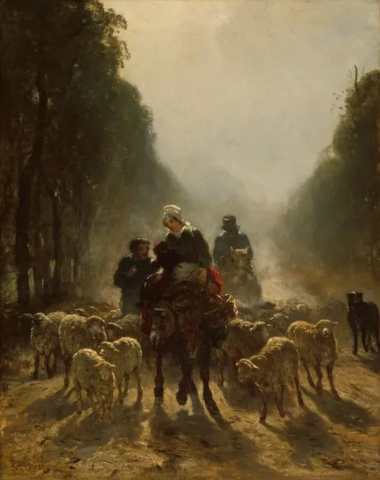 Framed Print : The Road to Market, 1858  /  59. Creator: Constant Troyon